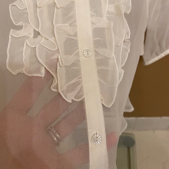 GAP Sheer Off-White Blouse - Picture 3 of 6